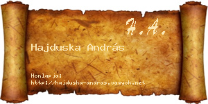 Hajduska András névjegykártya